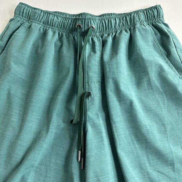 PrAna Men’s Bowie Swim Trunks Organic Cotton Blend UPF 50+ Size Small XL Green - Picture 5 of 8